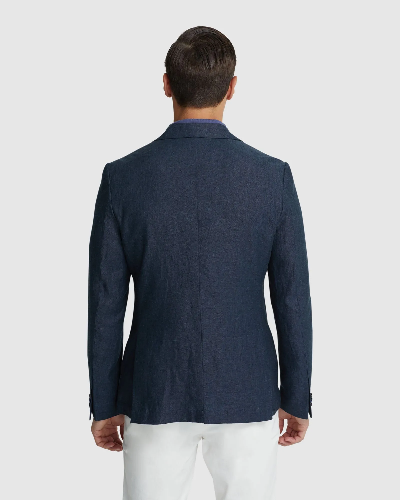 Milton Linen Blazer With Peak Lapel