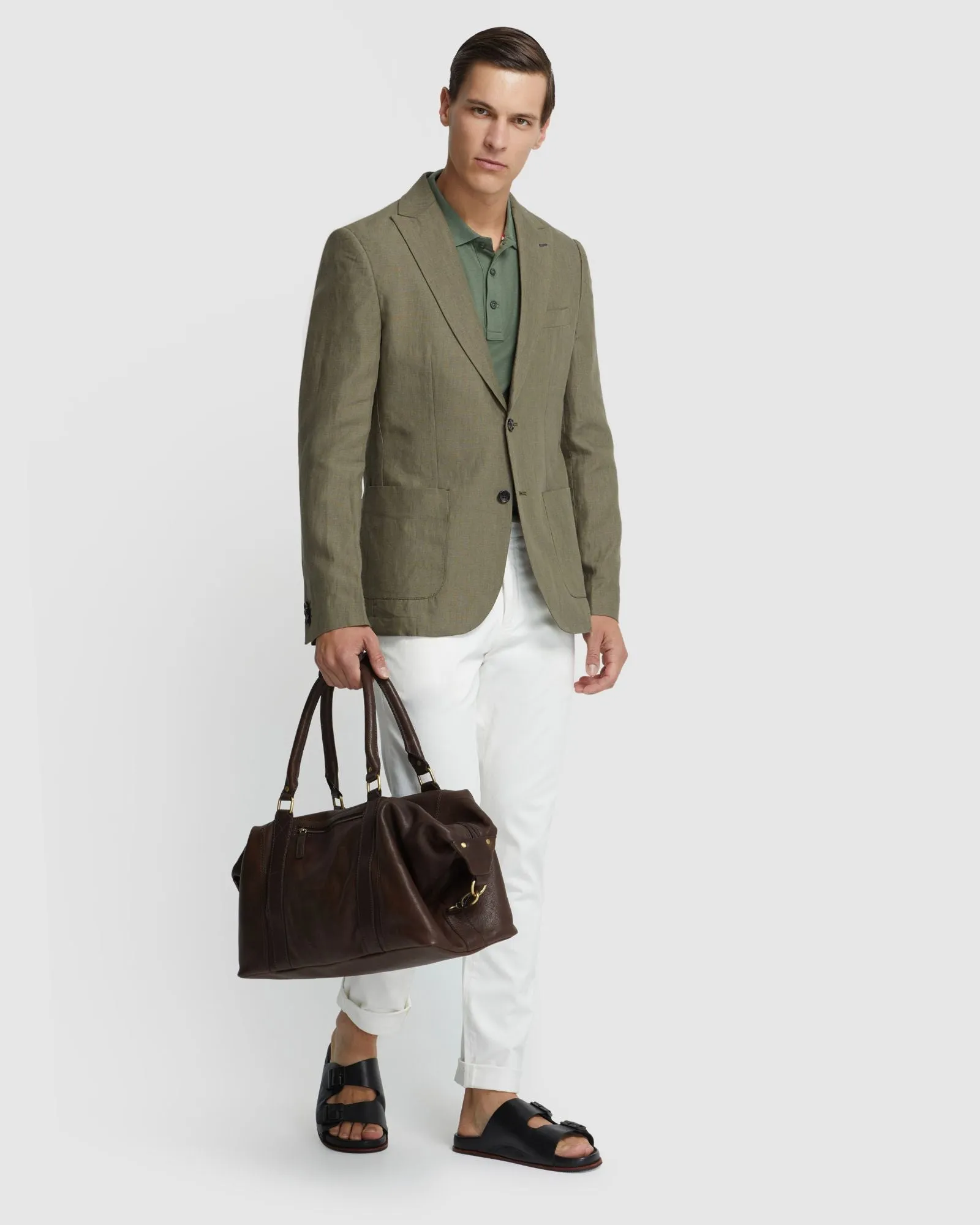 Milton Linen Blazer With Peak Lapel