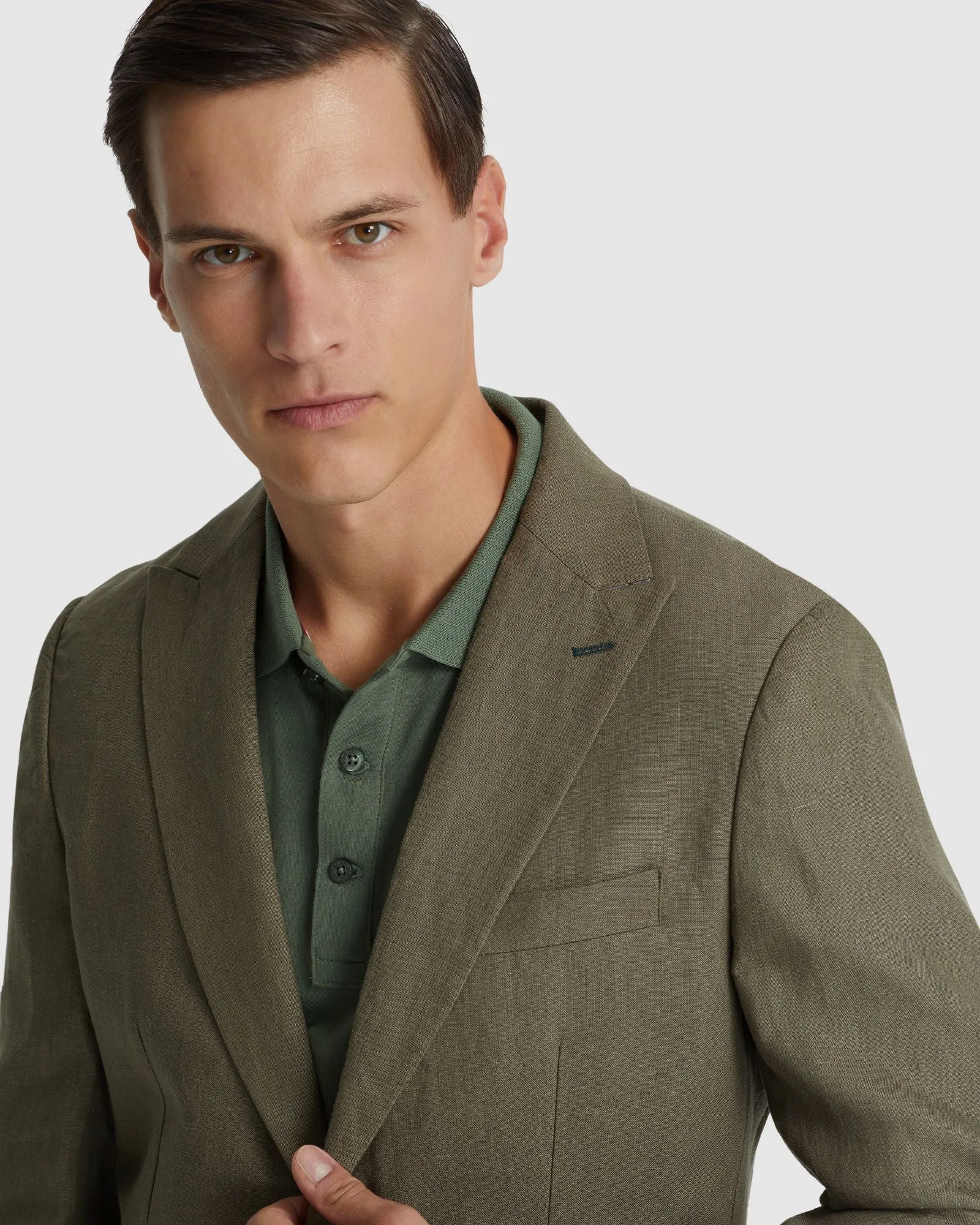 Milton Linen Blazer With Peak Lapel