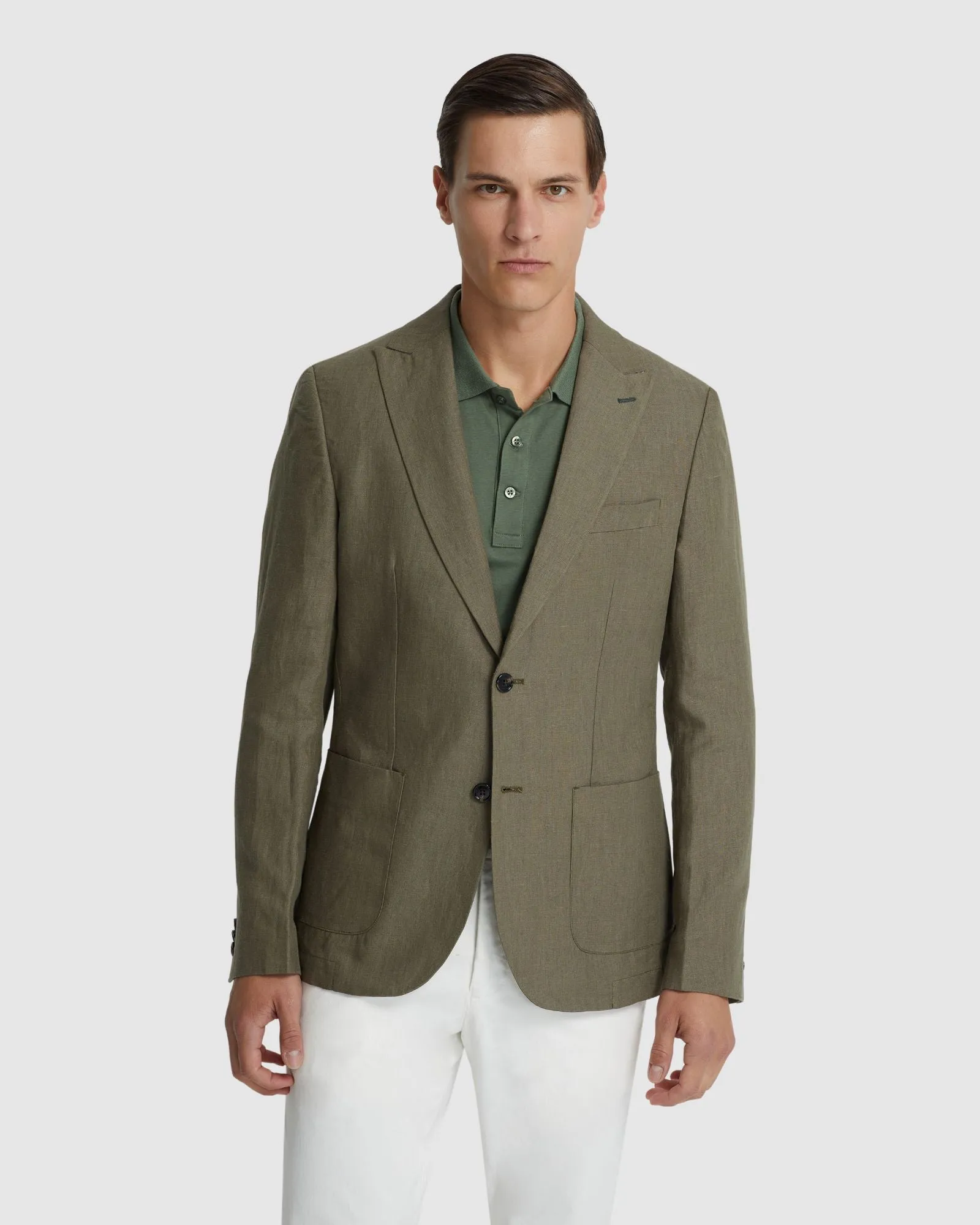 Milton Linen Blazer With Peak Lapel