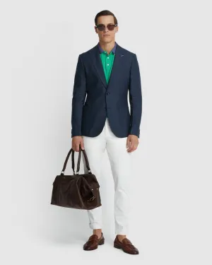 Milton Linen Blazer With Peak Lapel