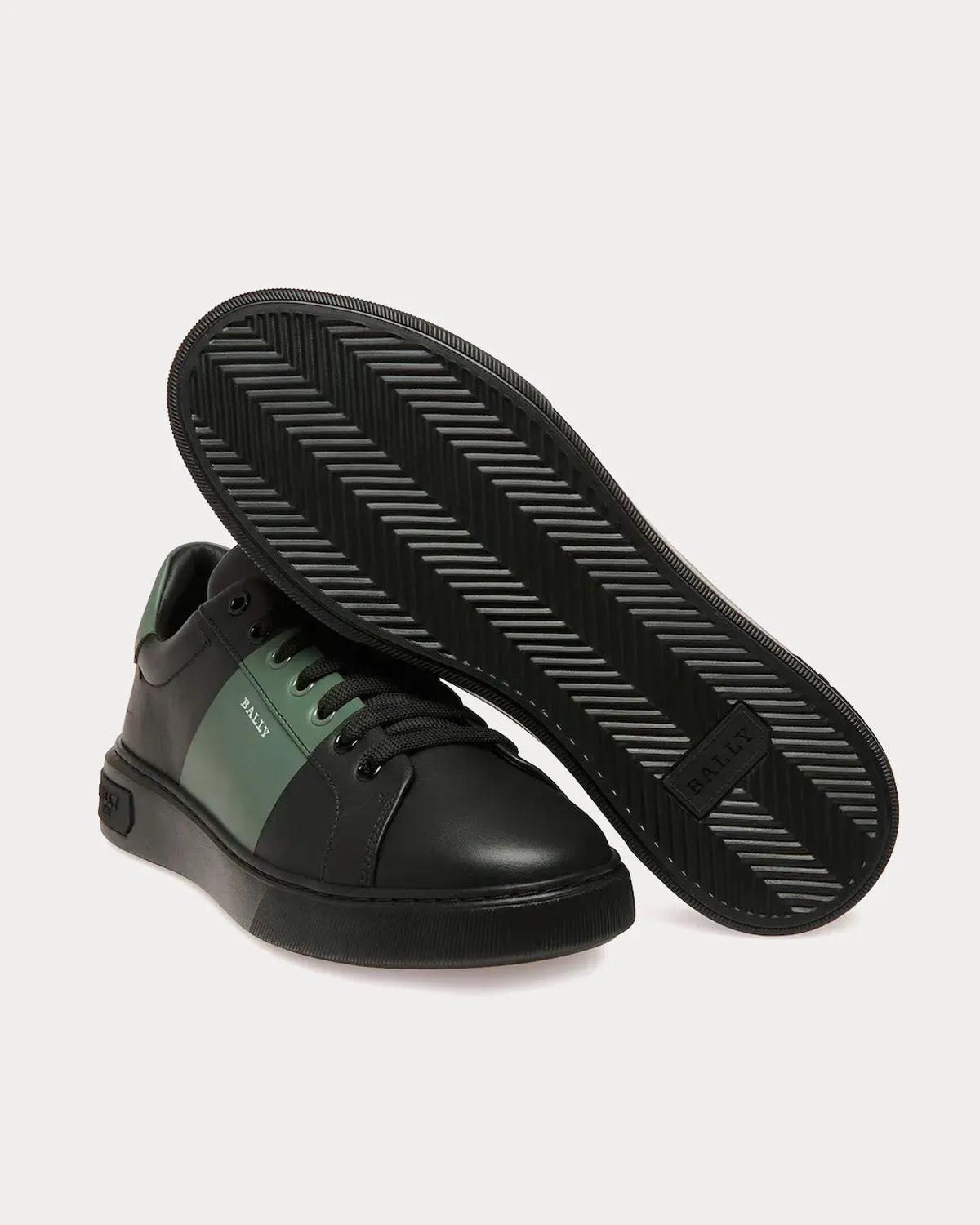 Mitty Leather Black / Green Low Top Sneakers