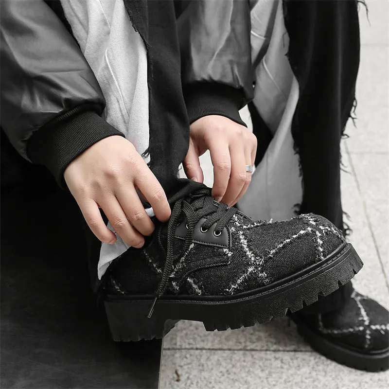 MLB LTHR-16 Distressed Denim Derby Shoes