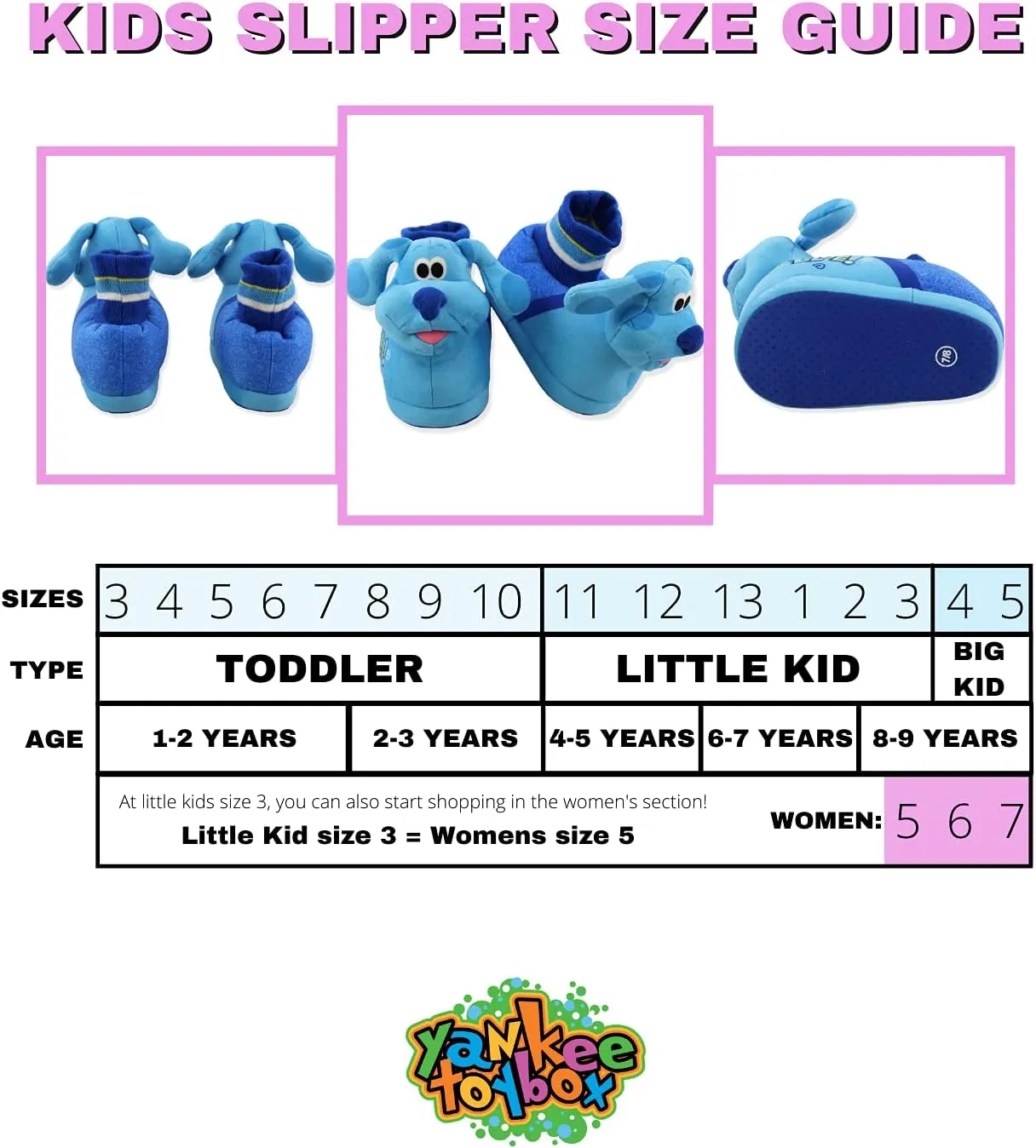 Nickelodeon Blue's Clues & You Toddler Plush 3D Sock Top Slippers