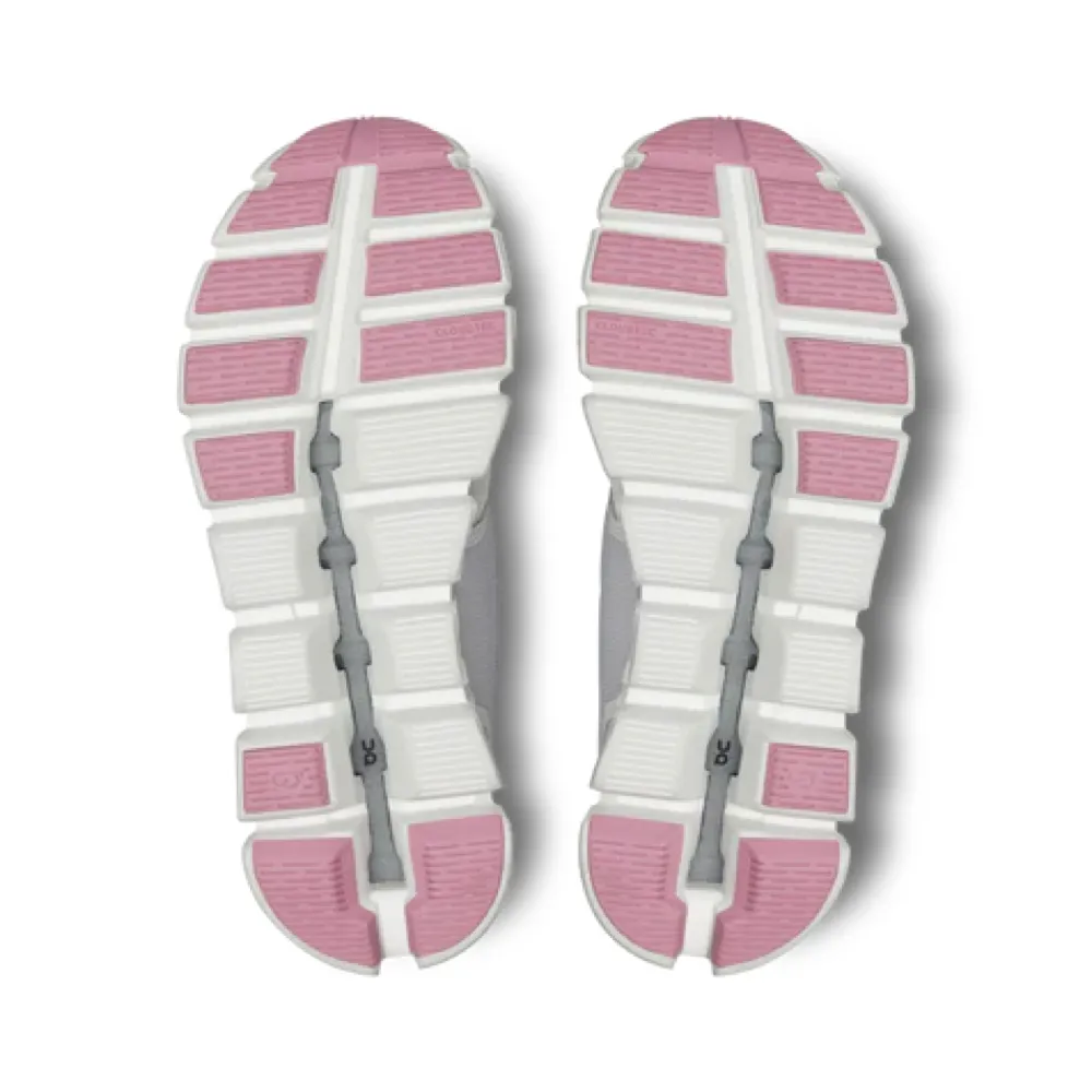 On Women's Cloud 5 Push Sneaker in Ivory/Blossom