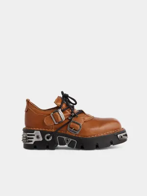 RABANNE x NEW ROCK COGNAC SHOES