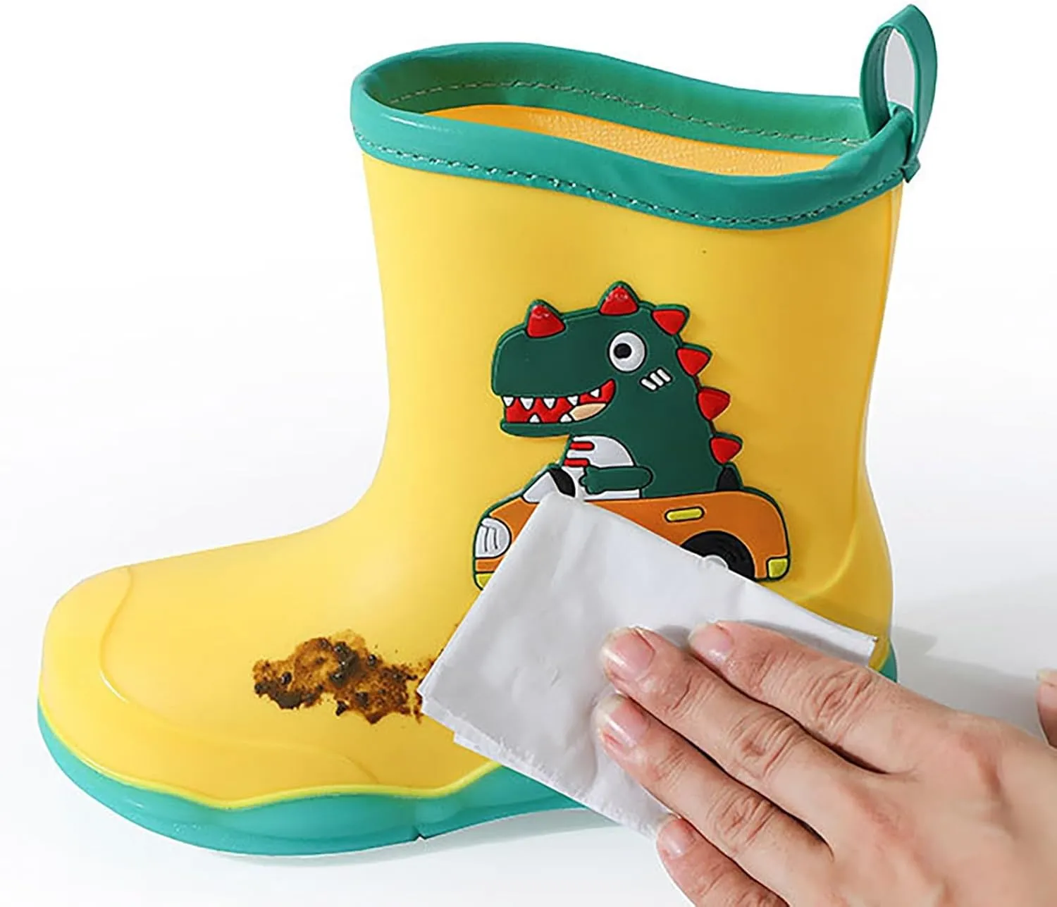 Rain Boots Boys Kids Dinosaur Printed Rain Shoes Outdoor Boots Non Slip Rain PVC Rain Boots For Kids Girls' Rain Boots