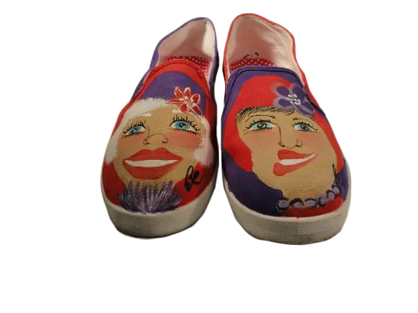 Red Hat Sneakers Hand Painted 8 (SKU 000192-4)