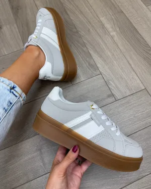 Refresh (SS25) Flatform Lace Up Trainer with Gum Sole 172820 - Beige (R22)