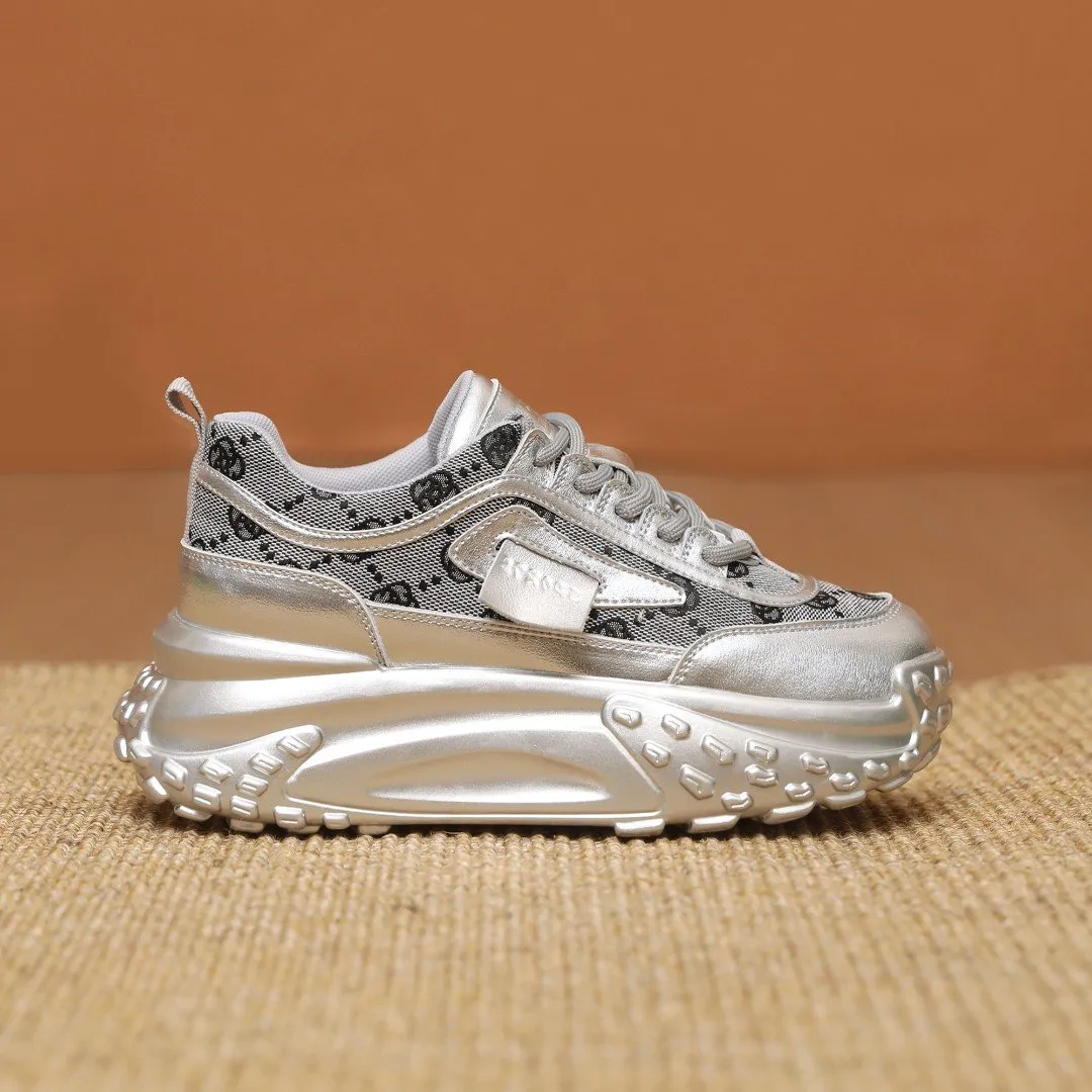 Retro Printed Platform Sneakers