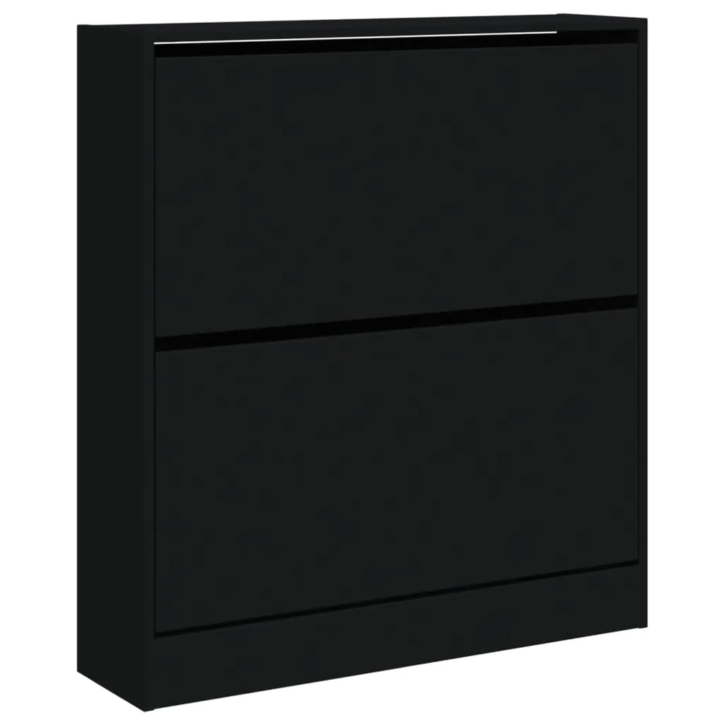 Shoe Cabinet Black 80x21x87.5 cm Engineered Wood