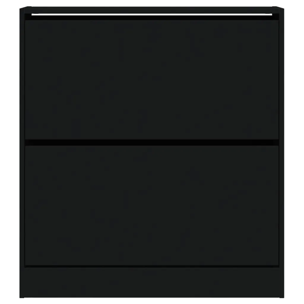 Shoe Cabinet Black 80x21x87.5 cm Engineered Wood