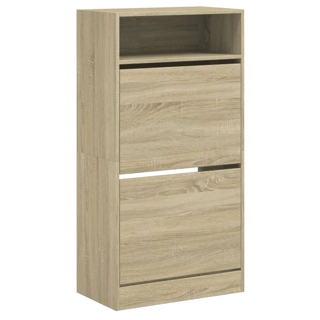 Shoe Cabinet Sonoma Oak 60x34x116 cm Engineered Wood