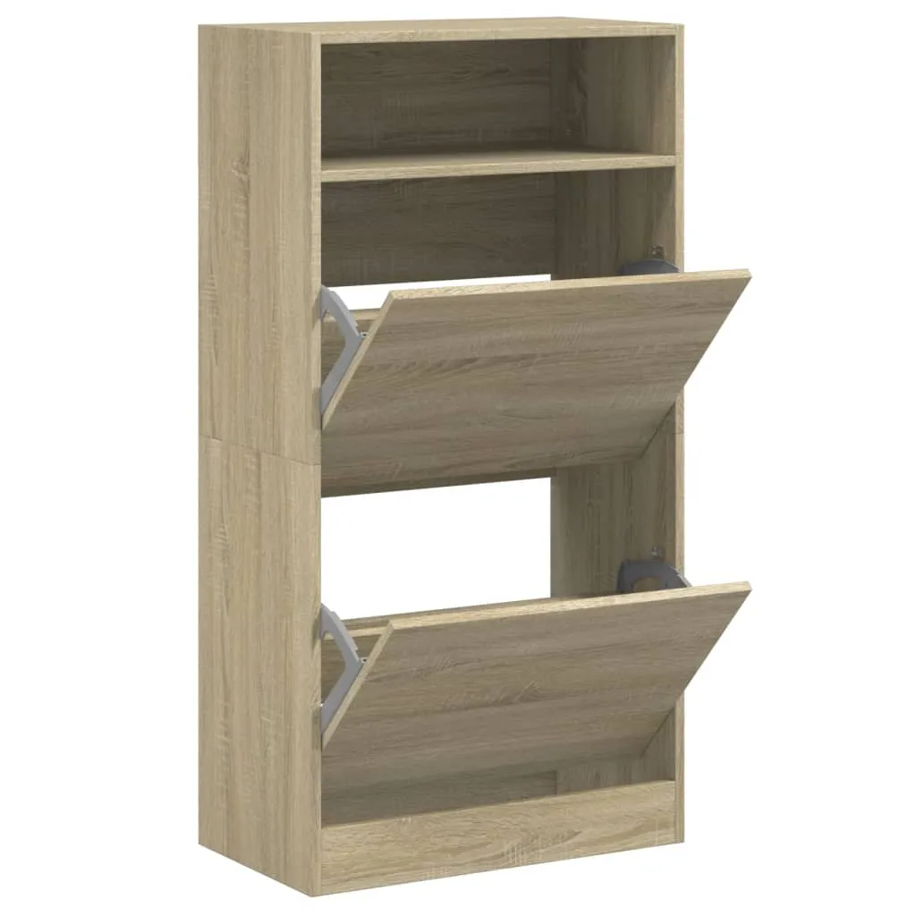 Shoe Cabinet Sonoma Oak 60x34x116 cm Engineered Wood
