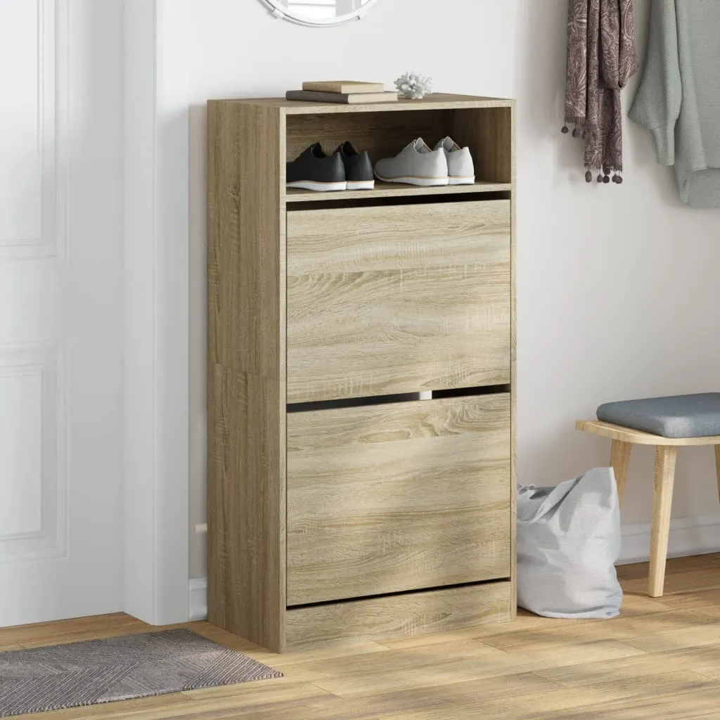 Shoe Cabinet Sonoma Oak 60x34x116 cm Engineered Wood