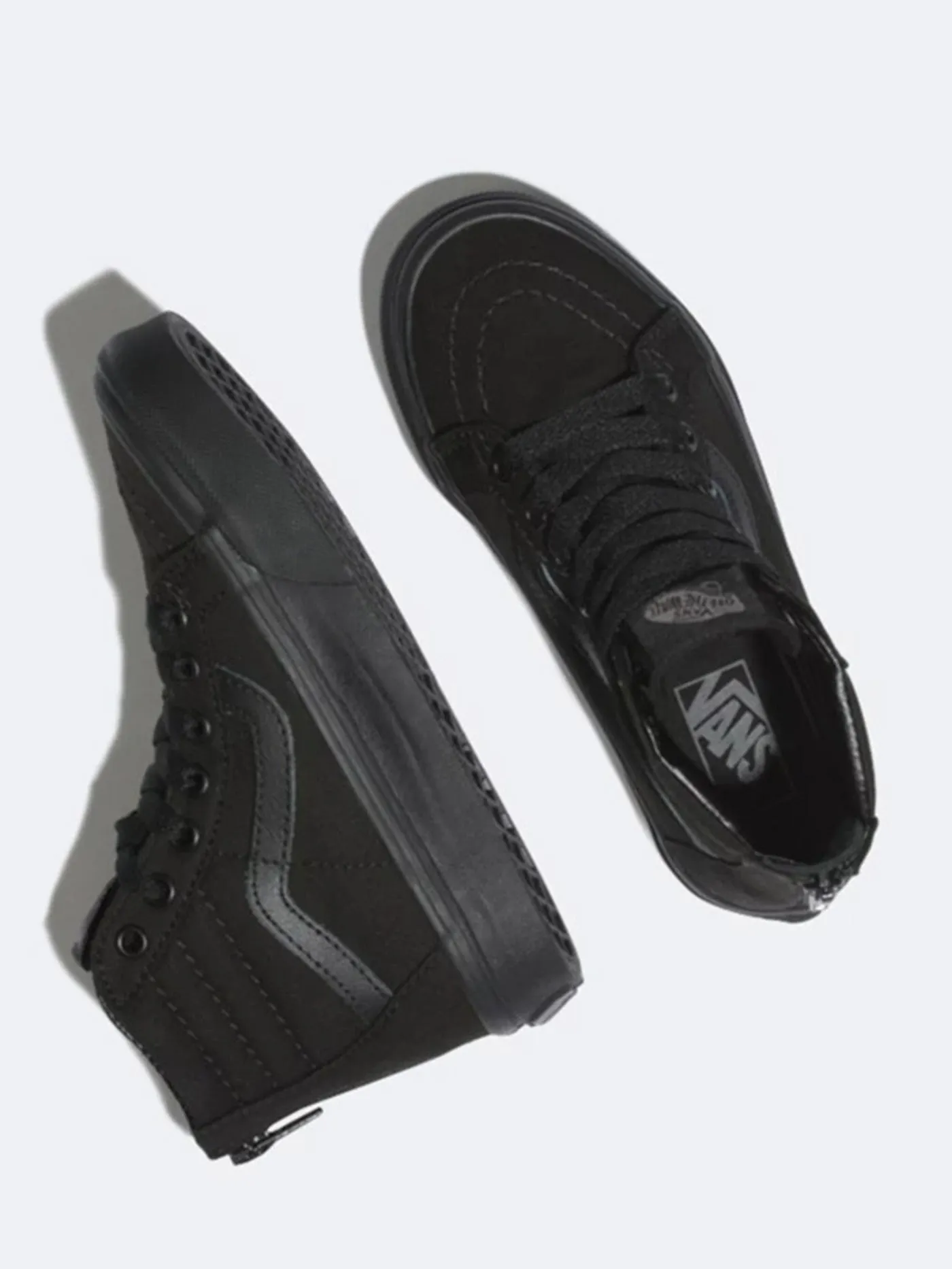 SK8 HI Zip Pop Check Black Shoes (Kids)