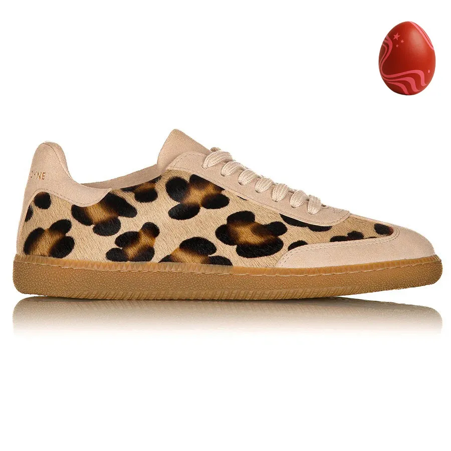 Sporty Trainer - Leopard/Beige Suede