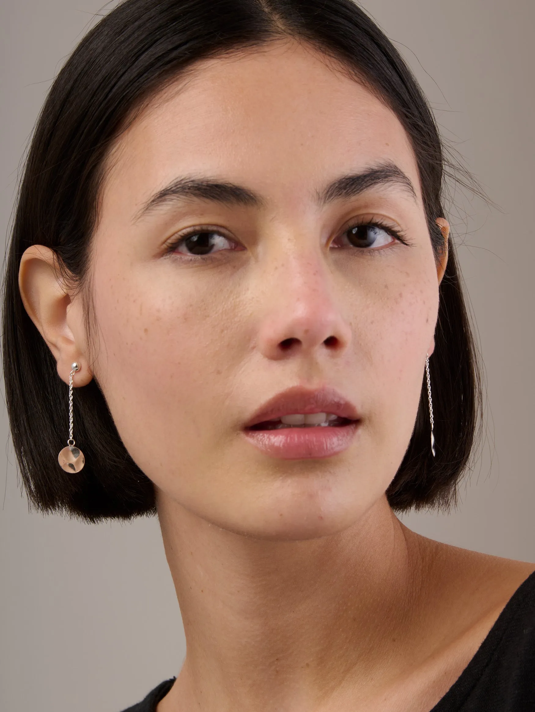 Sterling Silver Dangling Moon Earrings