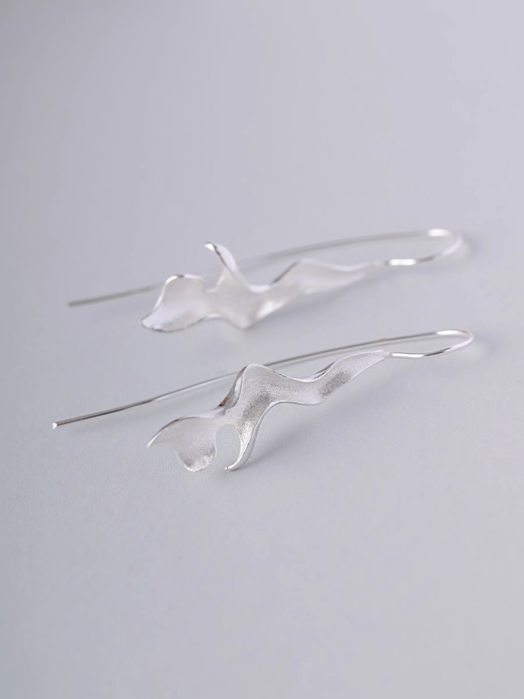 Sterling Silver Falling Leaf Earrings