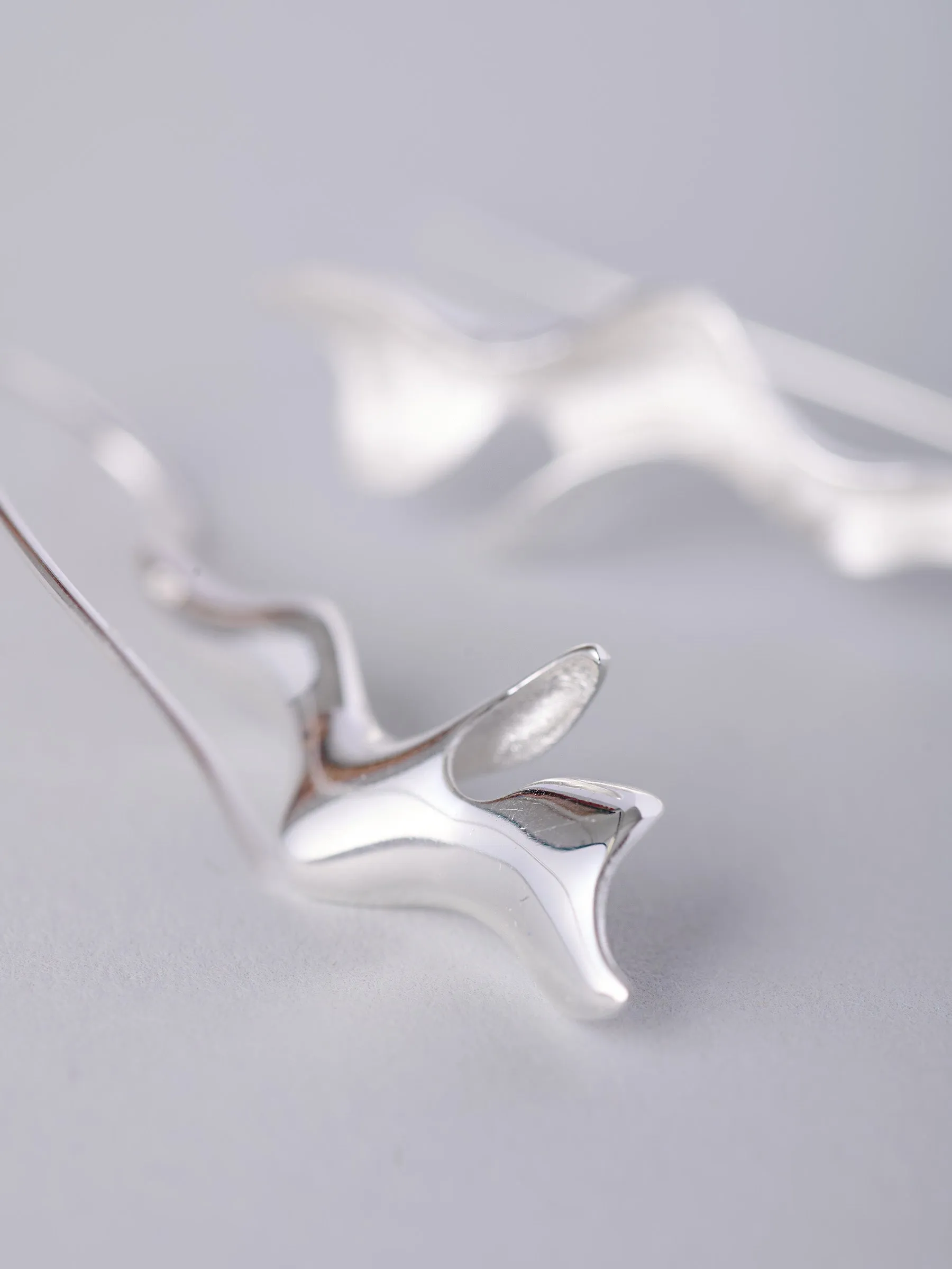 Sterling Silver Falling Leaf Earrings