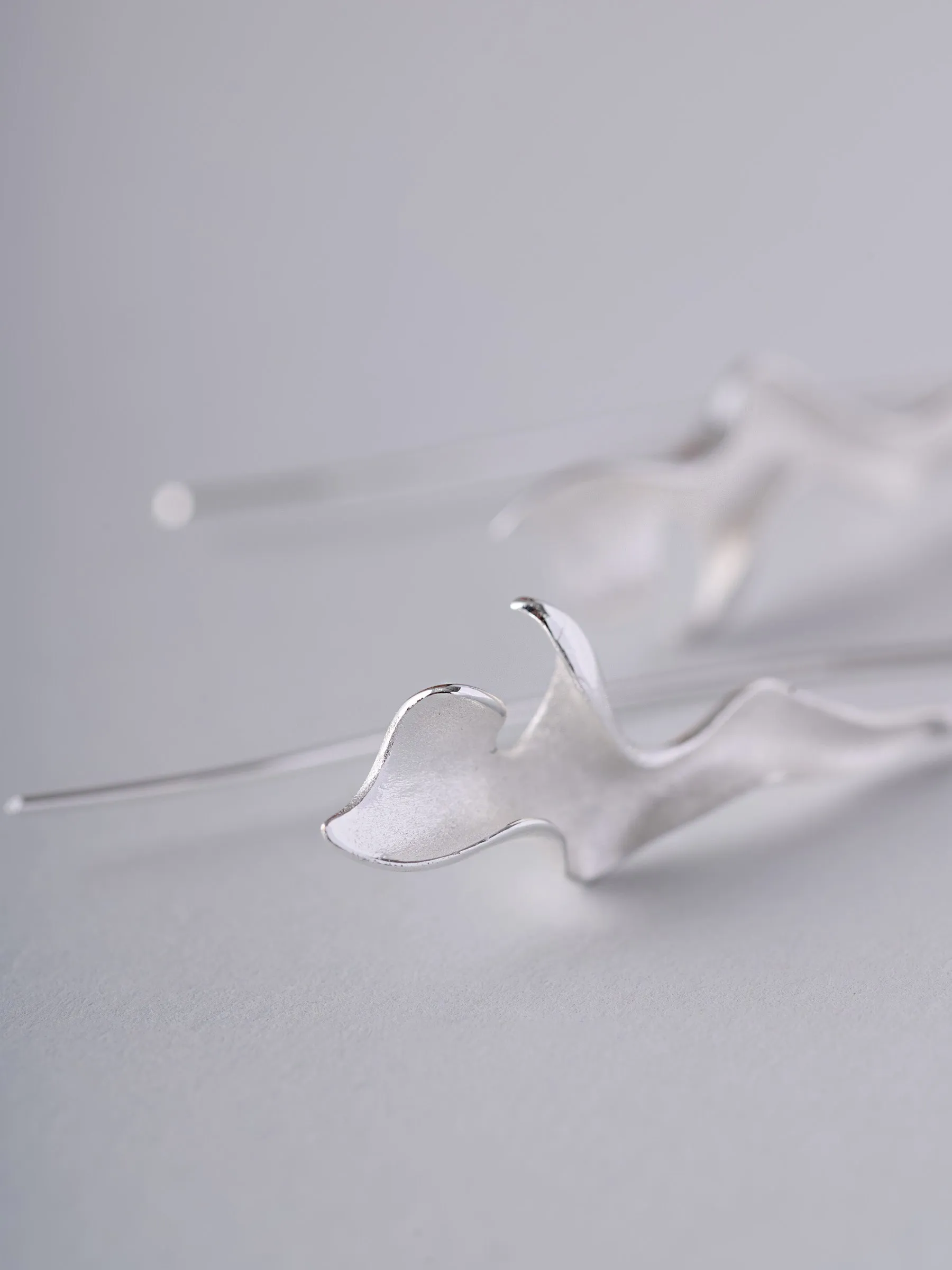 Sterling Silver Falling Leaf Earrings