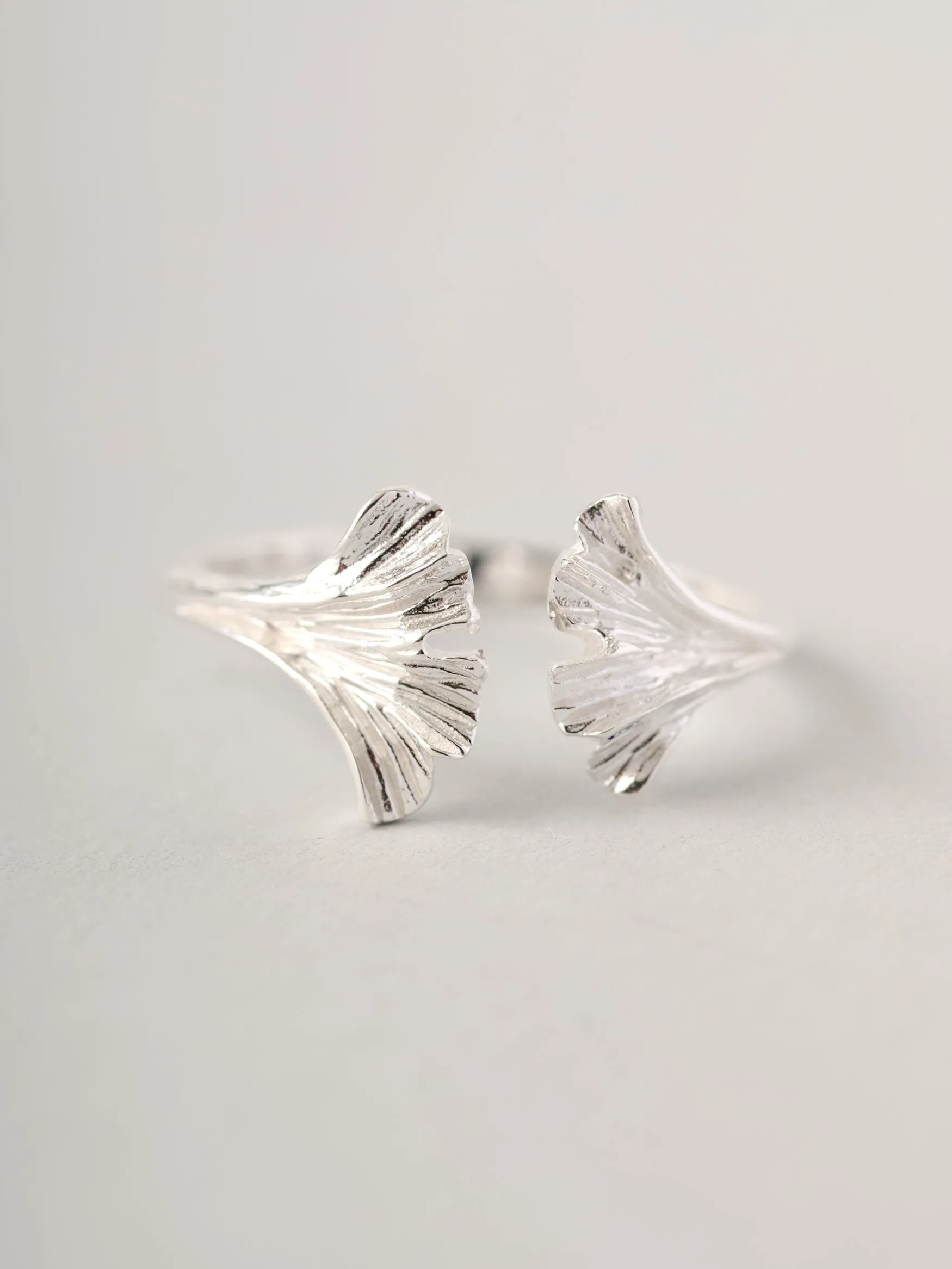 Sterling Silver Ginkgo Ring