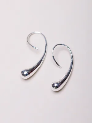 Sterling Silver Thread Through Droplet Earrings