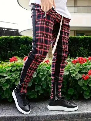 Streetwear geruite broek voor heren