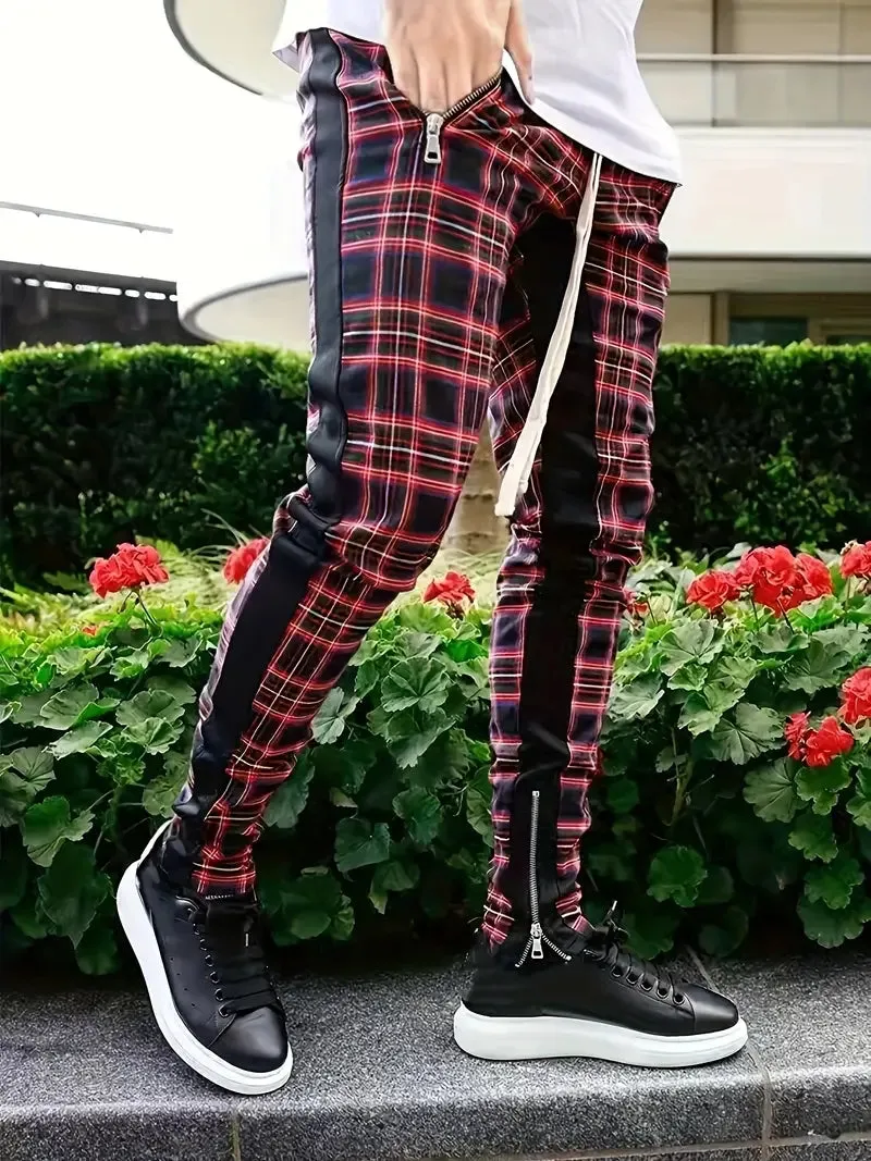Streetwear geruite broek voor heren