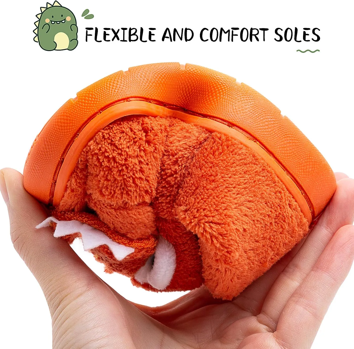 techcity Boys Girls Warm Fleece Slippers Dinosaur House Slippers Cute Animal Fluffy Plush Slip On for Kids Winter Indoor Home Shoes