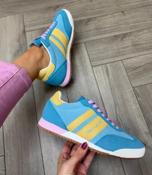 Teddy Smith (SS25) Lace Up Trainer With Coloured Inserts 120132 - Azul (TS13)