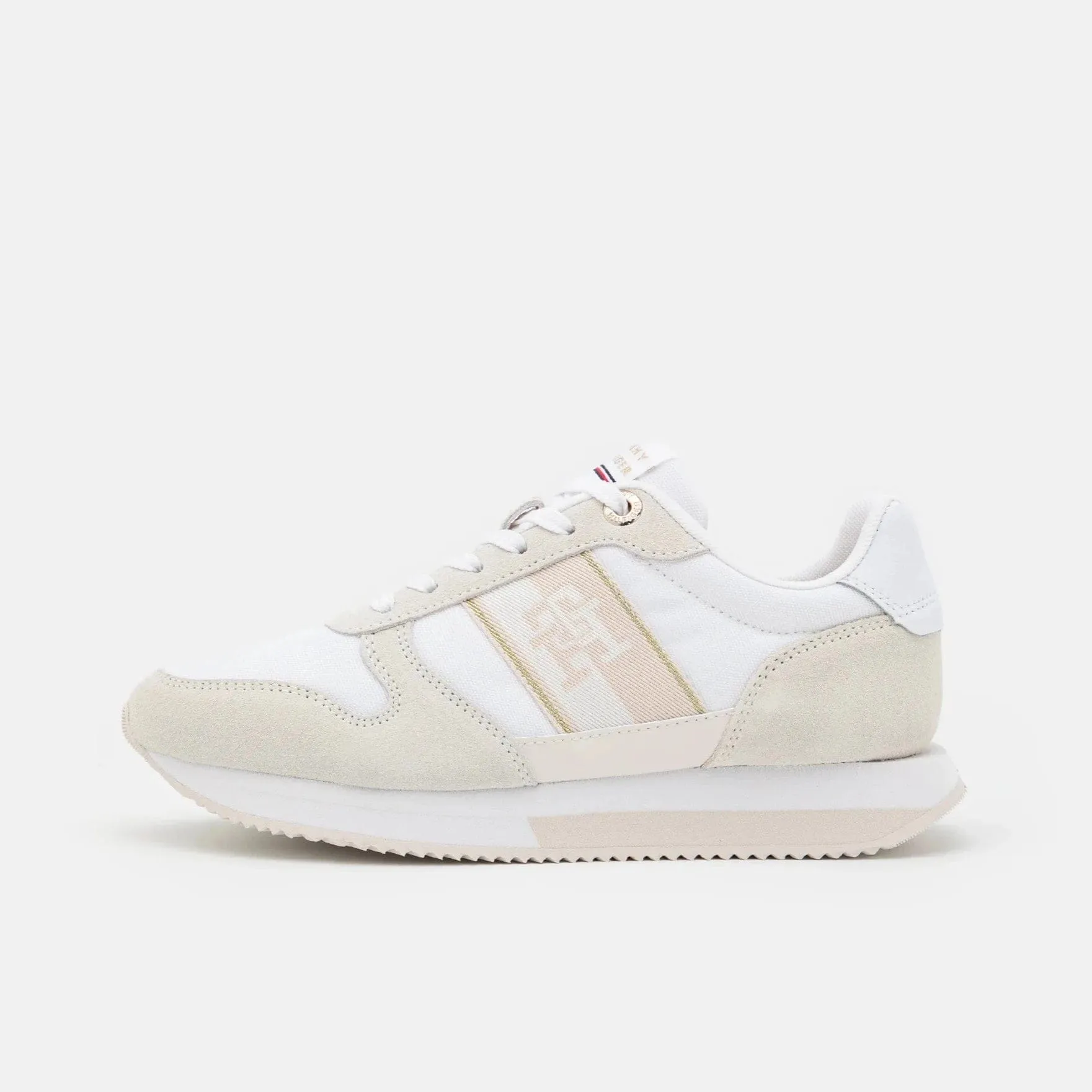 Tommy Hilfiger Mixed Panel Runner TH Webbing Trainers in White