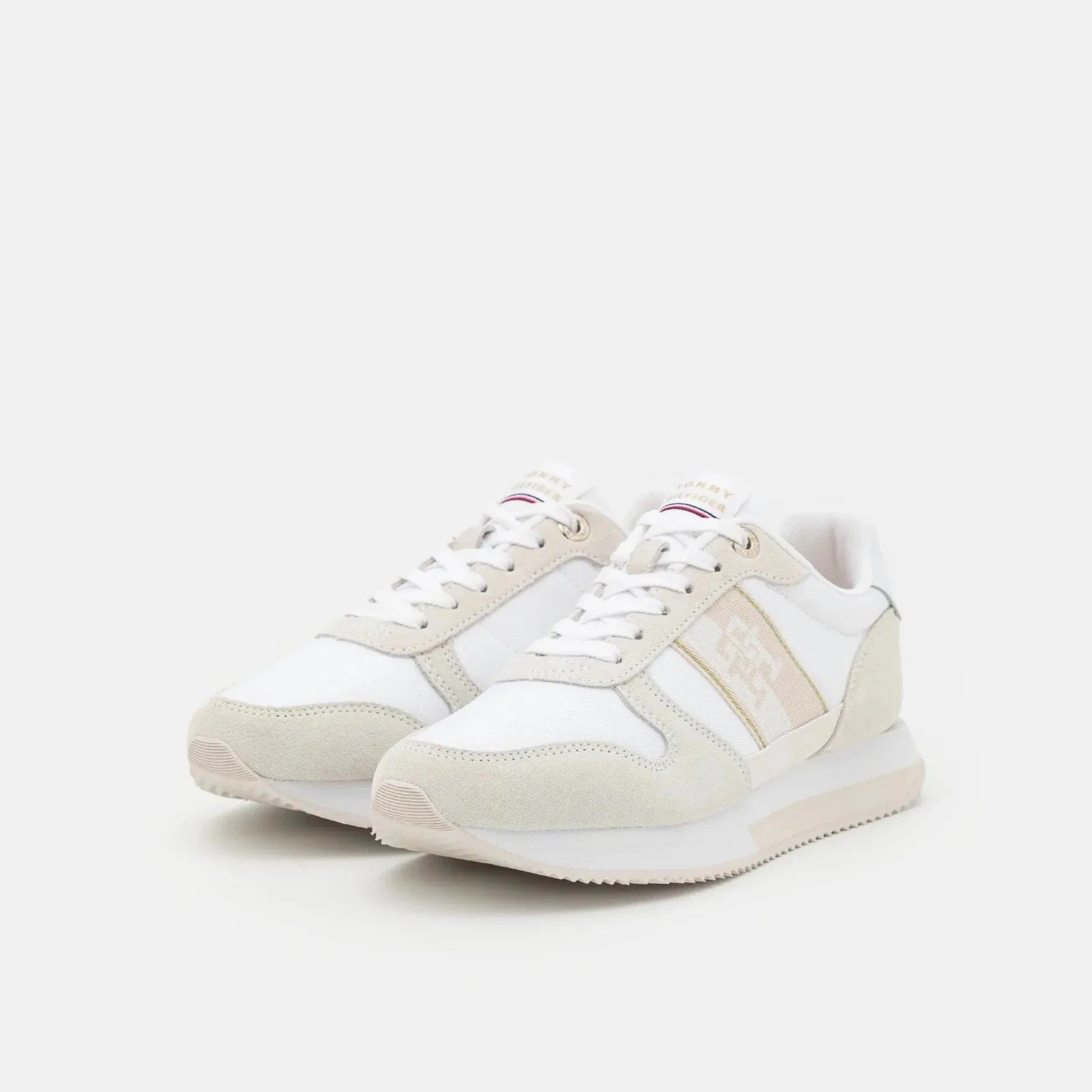 Tommy Hilfiger Mixed Panel Runner TH Webbing Trainers in White