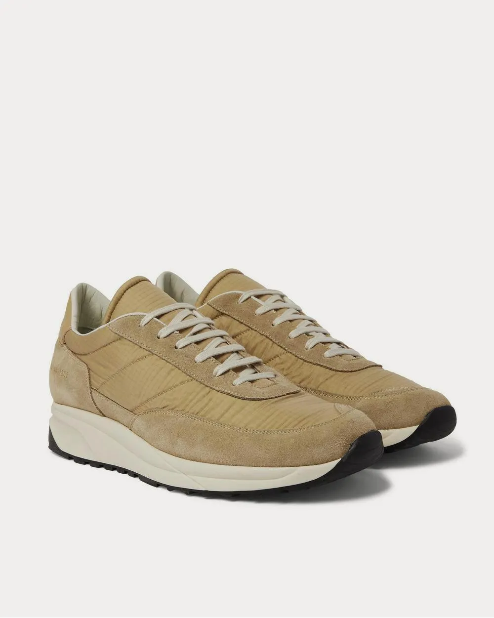 Track Classic Leather-Trimmed Suede and Ripstop  Brown low top sneakers
