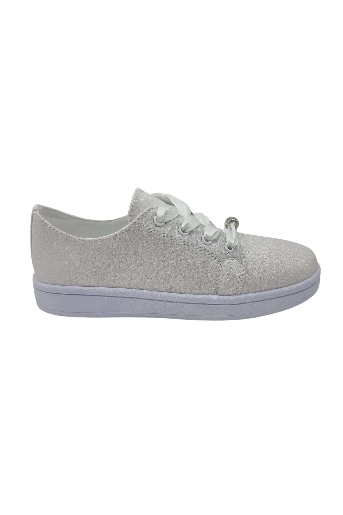 Valerie White Glitter Trainer