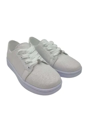 Valerie White Glitter Trainer