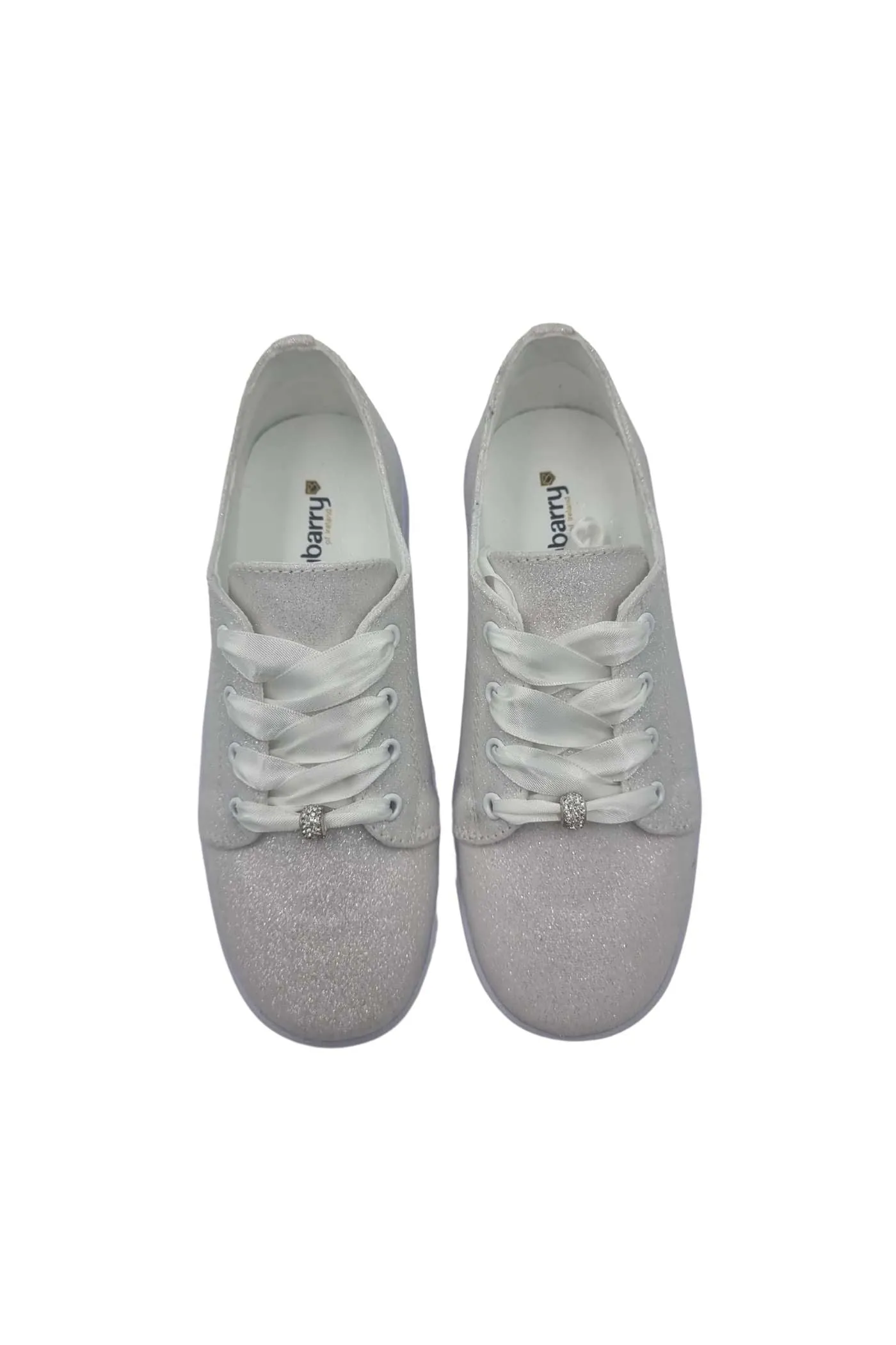 Valerie White Glitter Trainer
