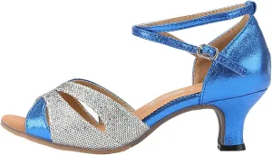 VESNIBA Women's Outdoor Rubber Sole 5.5 Cm Medium Heel Soft Sole Fashion Latin Dance Shoes Sandal Slippers for Women