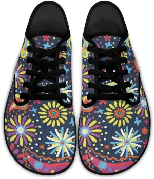 Women Minimalist Barefoot Shoes Wide Toe Lightweight Casual Sneakers Breathable Cozy Shoes for Walking US 6-13.5 Black Sole
