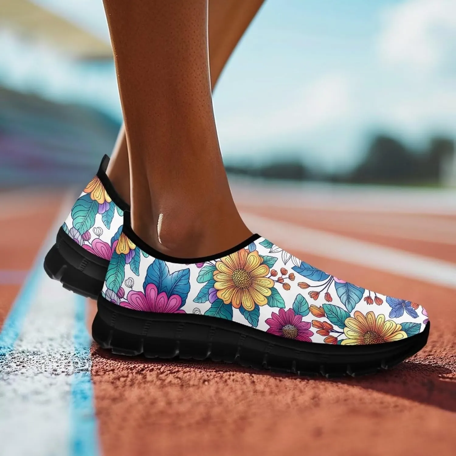 Women Slip On Walking Shoes Casual Mesh-Comfortable Tennis Sneakers Lightweight Breathable