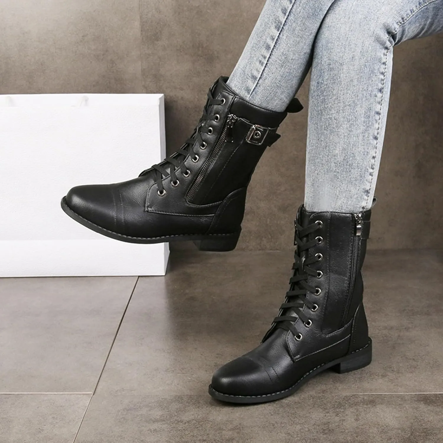 Women's Boots Ankle Wide Ankle Booties for Women Boots for Women Low Heel Boot for Men Comfortable and Soft Lightweight Side Zipper Pointd Toe Suede