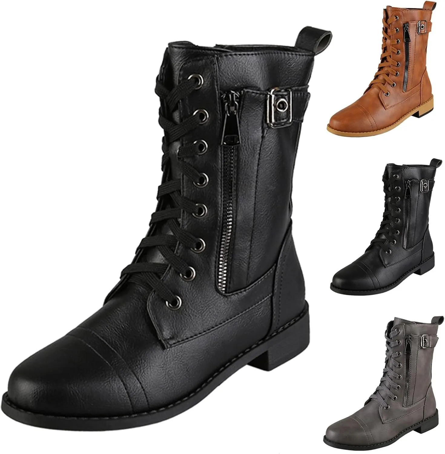 Women's Boots Ankle Wide Ankle Booties for Women Boots for Women Low Heel Boot for Men Comfortable and Soft Lightweight Side Zipper Pointd Toe Suede
