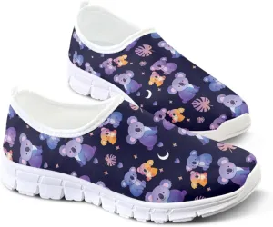 Women's Casual Slip On Flats Fantasitic Print Fashion Sneakers Lightweight Non Slip Travel Ladies Shoes White Sole