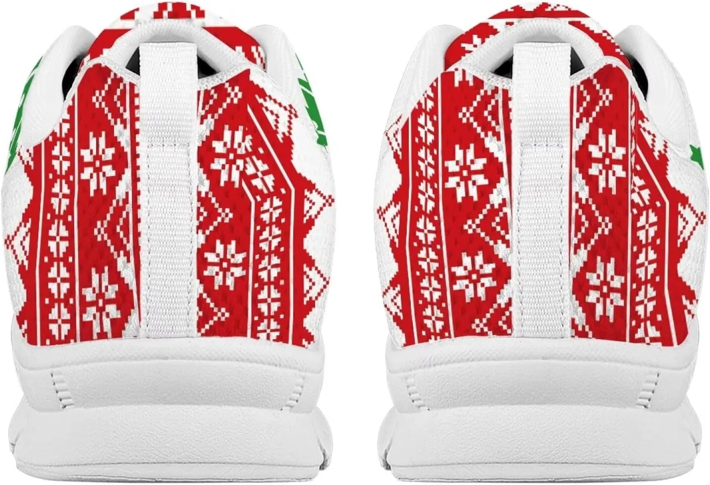 Women's Running Shoes Christmas Sneakers Breathable Sports Tennis Shoes Trainers Lace-up Comfortable Causal Travel Walking Shoes for Lady US 5-12