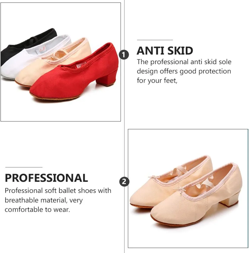 Womens Shoes Girls Ballet Shoes 1 Pair Low Heel Dance Shoes Sole Ballet Shoes Children Casual Shoes Practice Ballet Shoes Performance Shoes Apricot Size 37 Womens Jazz Shoes Toddler Slippers