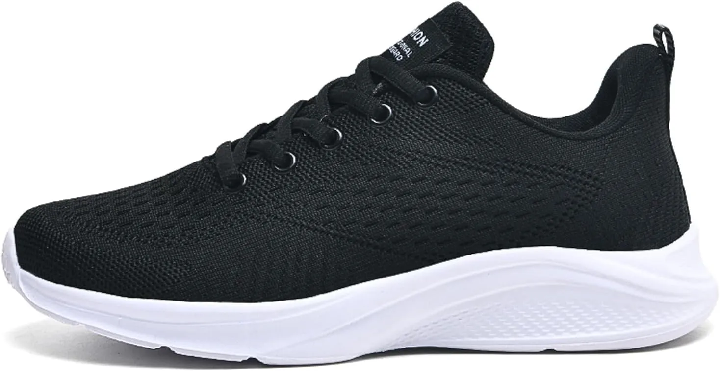 Women's Slip on Walking Shoes Non Slip Memory Foam Arch Support Running Shoes Breathable Mesh Sports Workout Tennis Shoes Fashion Lace Up Sneakers