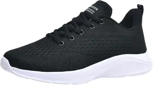 Women's Slip on Walking Shoes Non Slip Memory Foam Arch Support Running Shoes Breathable Mesh Sports Workout Tennis Shoes Fashion Lace Up Sneakers