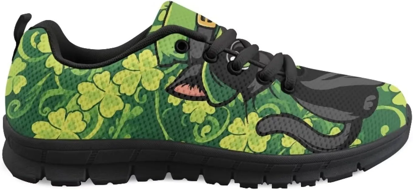 Womens Trainers Sports Running Shoes Lightweight Causal Tennis Shoe Non Slip Gym Workout Shoes Easter St. Patrick's Day Sneakers Black Sole Size 5-12