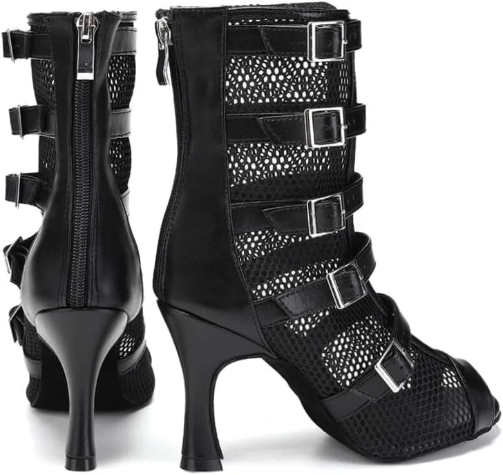 YKXLM Latin Dance Boots Women Ballroom Dance Shoes Salsa Bachata Performance Dancing Shoes