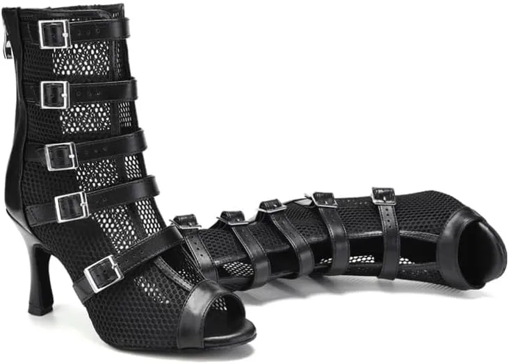 YKXLM Latin Dance Boots Women Ballroom Dance Shoes Salsa Bachata Performance Dancing Shoes